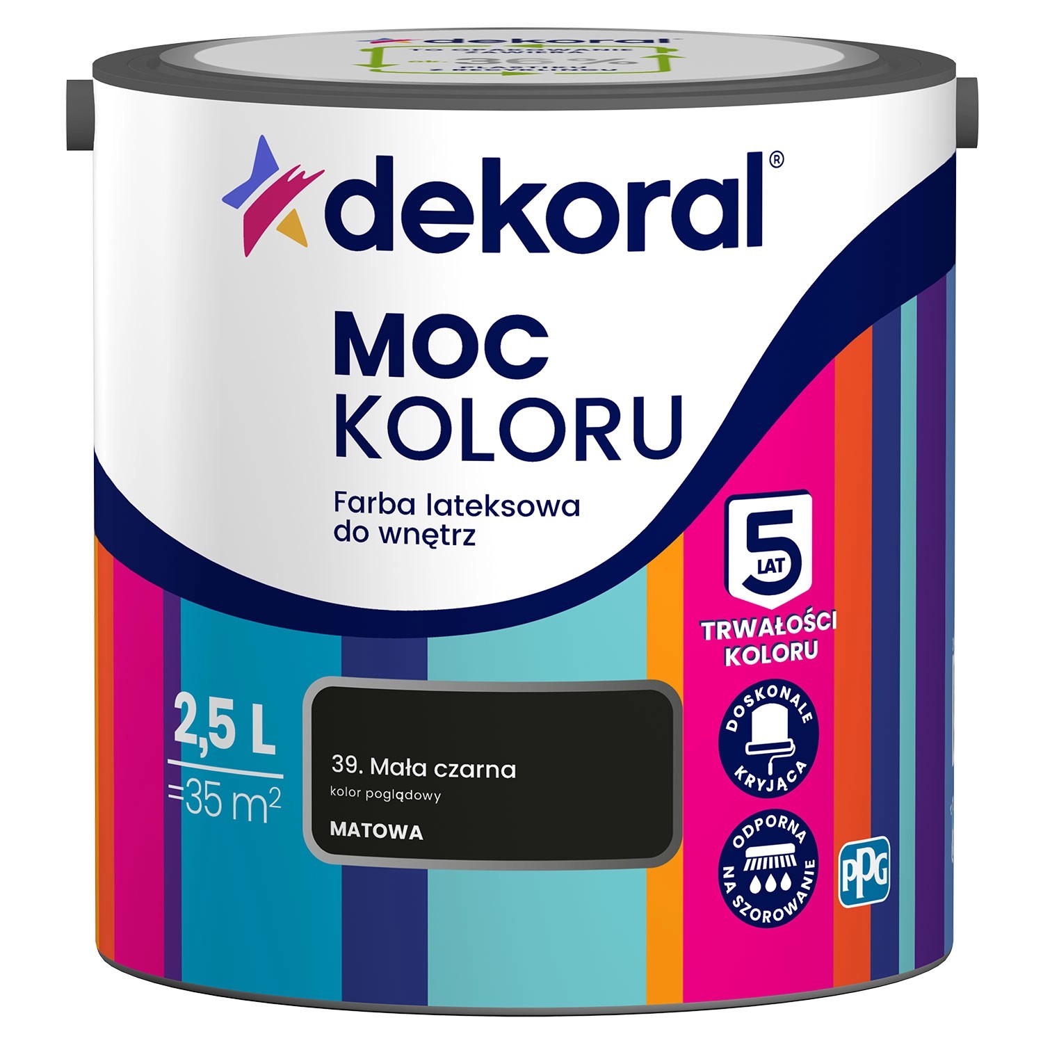Farba Dekoral Moc Koloru mała czarna 2,5 l