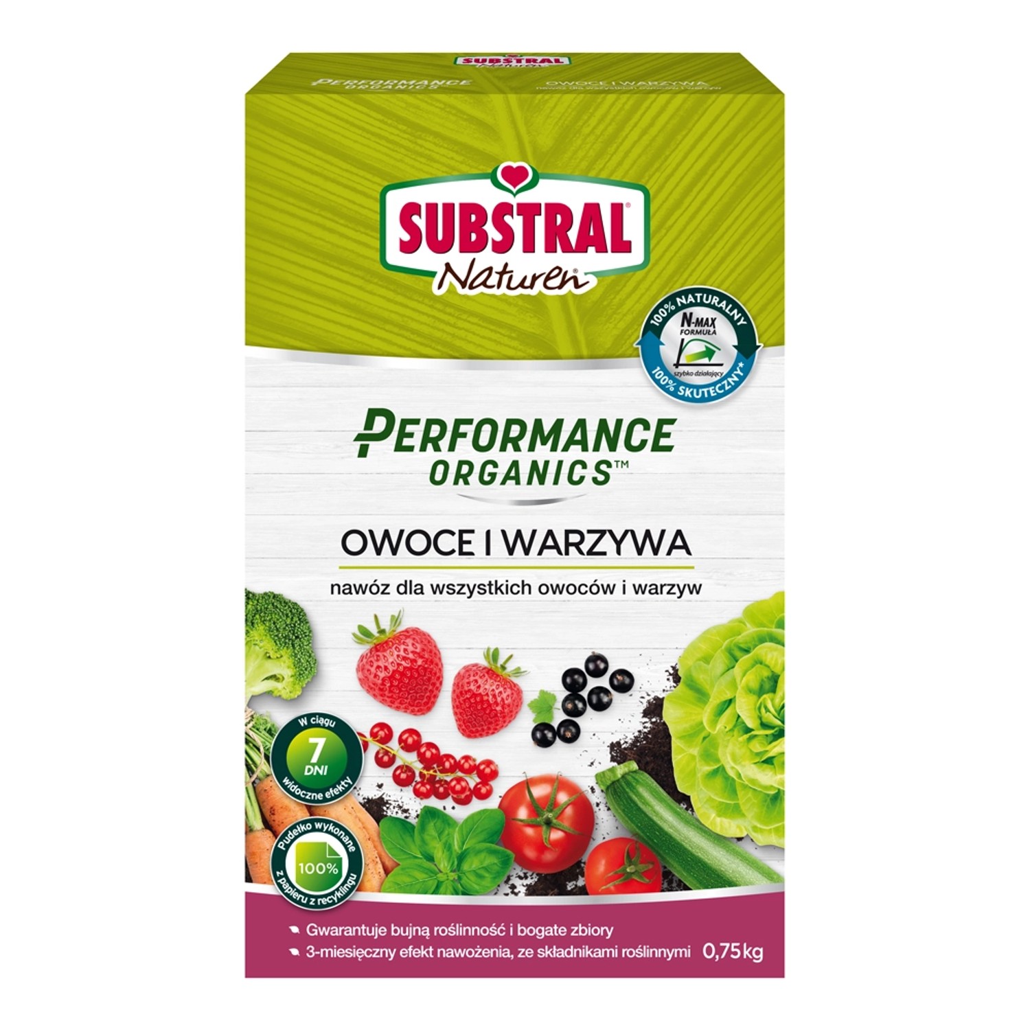 SUBSTRAL Naturen Performance Organics Granulowany Nawóz do Warzyw i Owoców 750g.