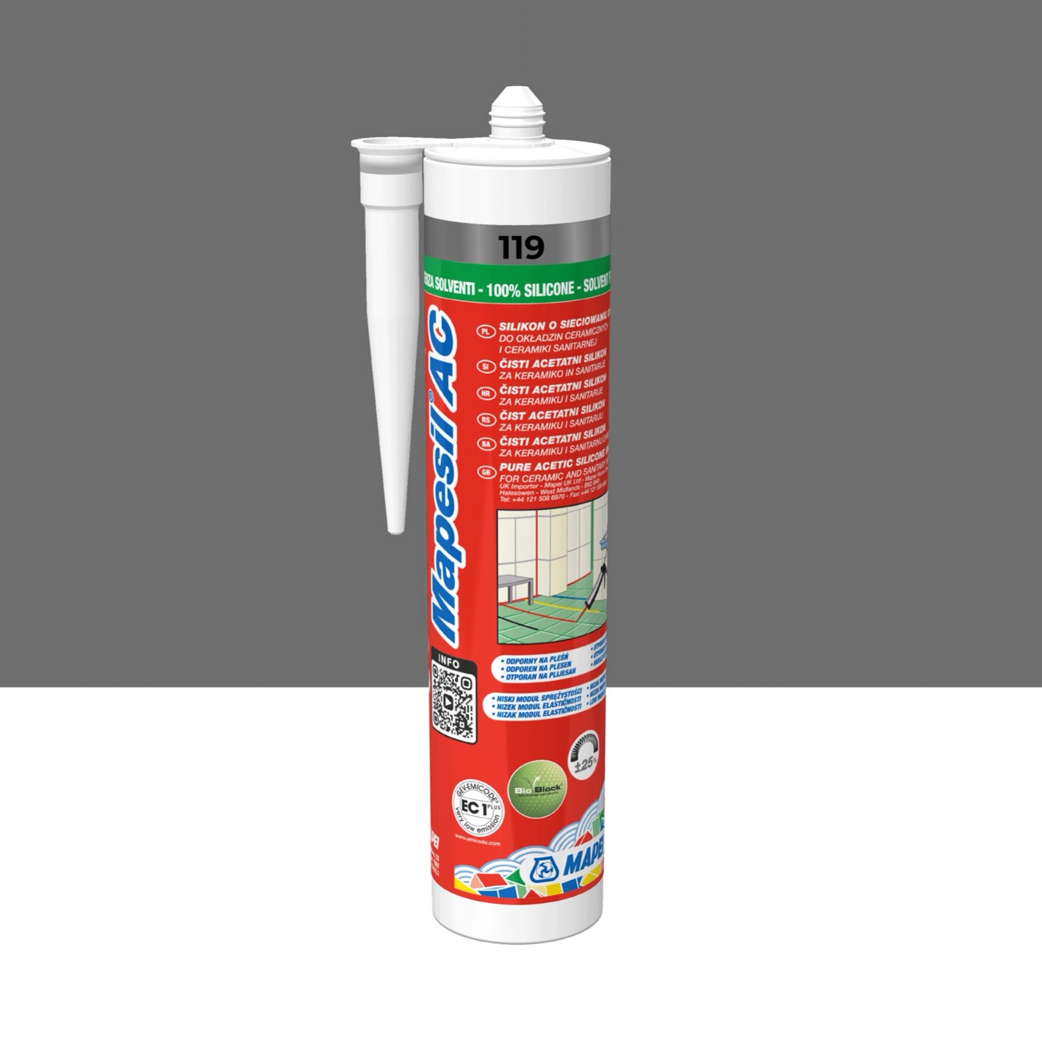 Mapei Silikon Mapesil Ac 119 lond szary 310 ml