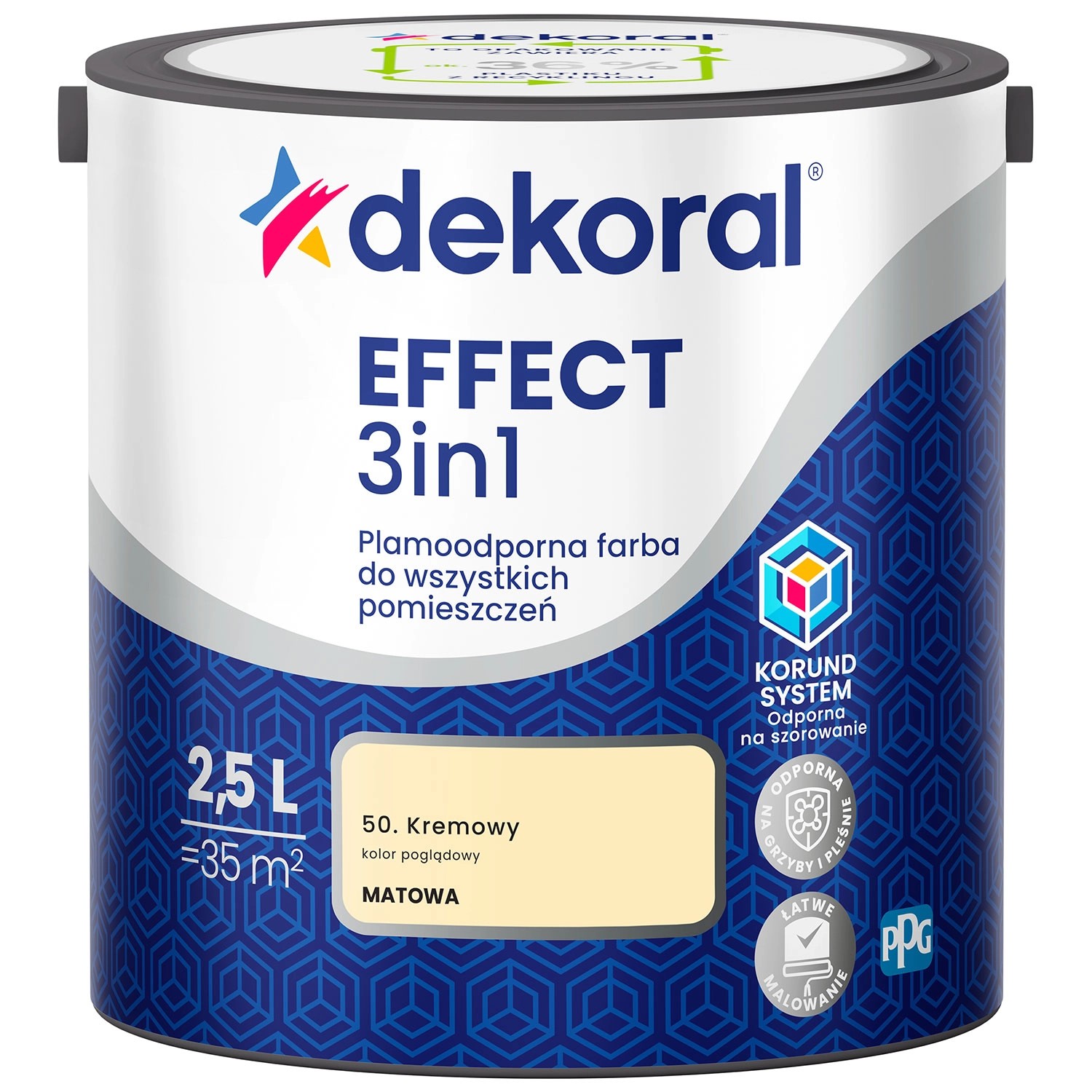 Farba Dekoral Effect 3w1 kremowy 2,5l