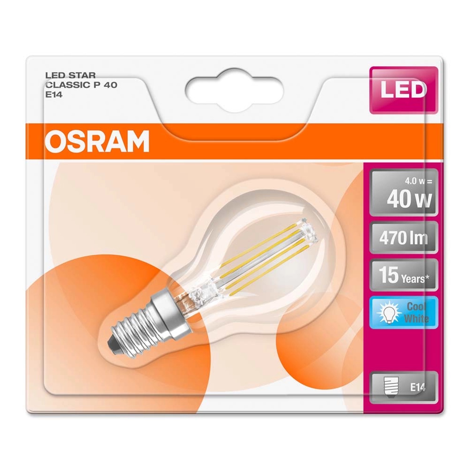 Żarówka LED STAR CLASSIC P40 4W E14 470 lm 4000K