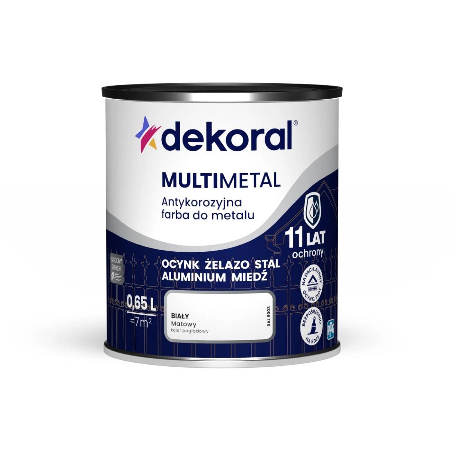 Dekoral Farba antykorozyjna Multimetal biała 0,65L