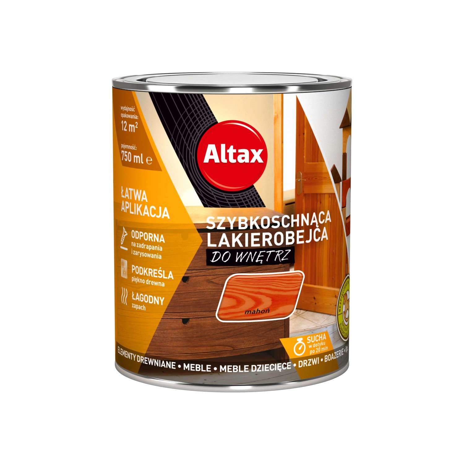 Altax Lakierobejca szybkoschnąca mahoń 750 ml