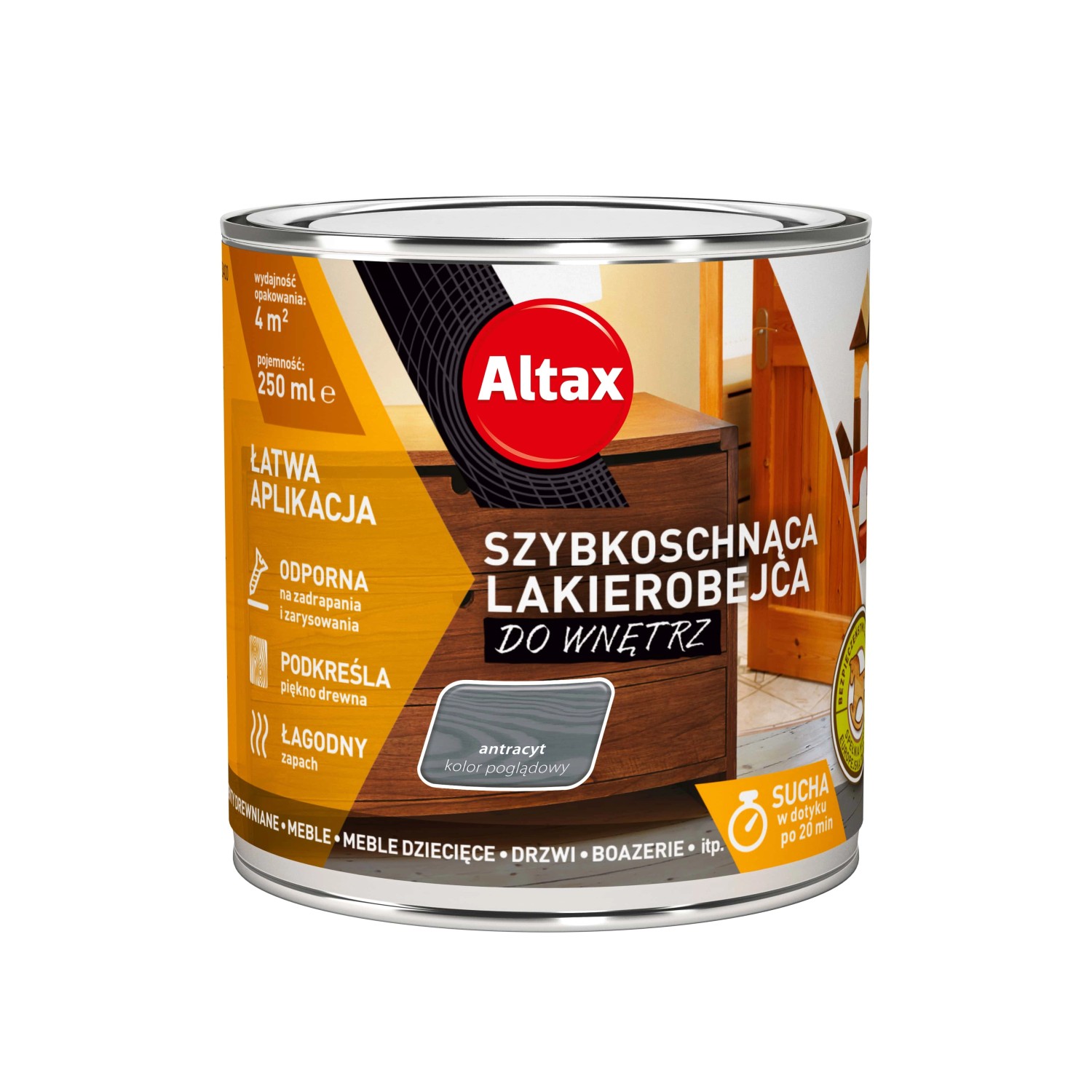 Altax Lakierobejca szybkoschnąca antracyt 250 ml