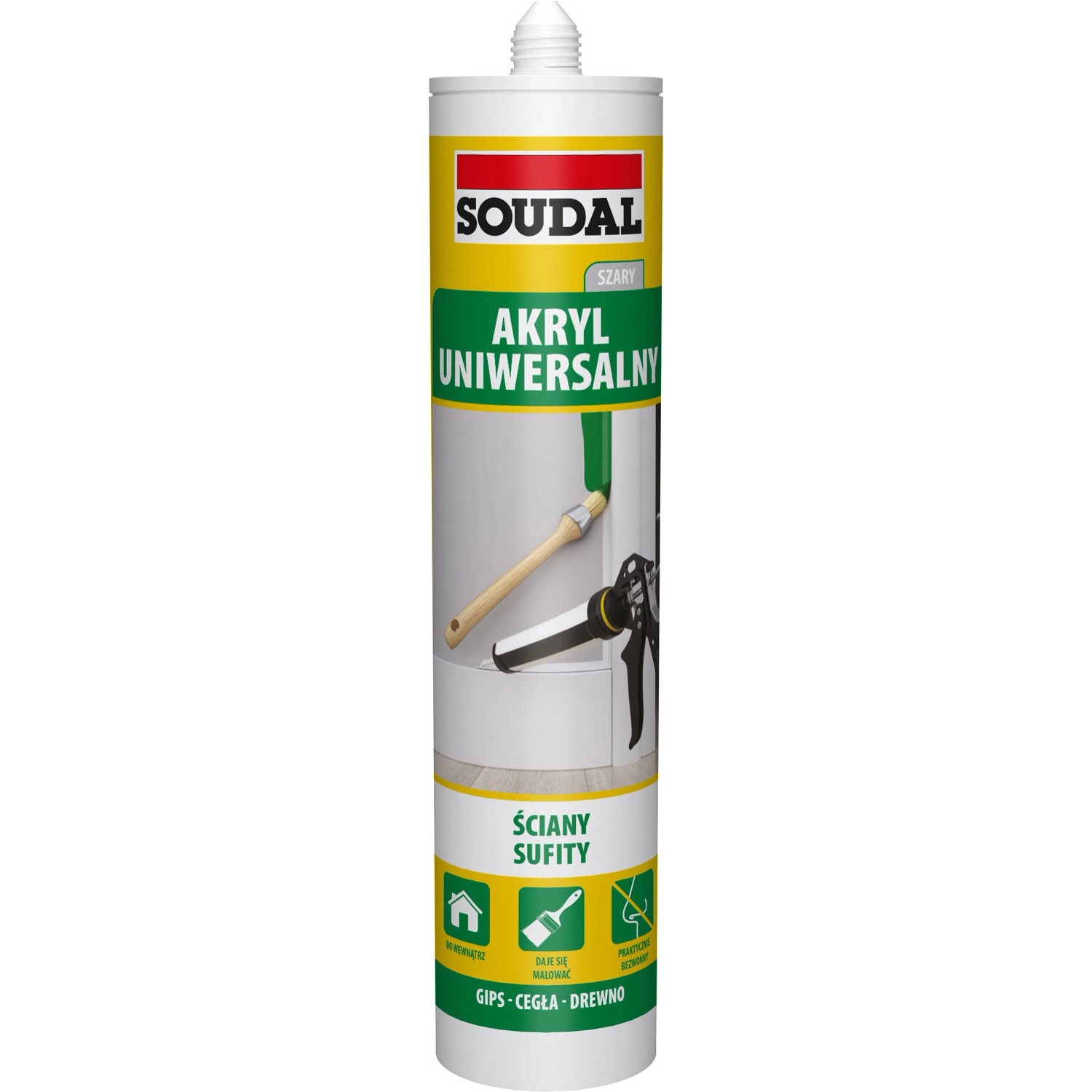 Soudal Akryl 280 ml szary