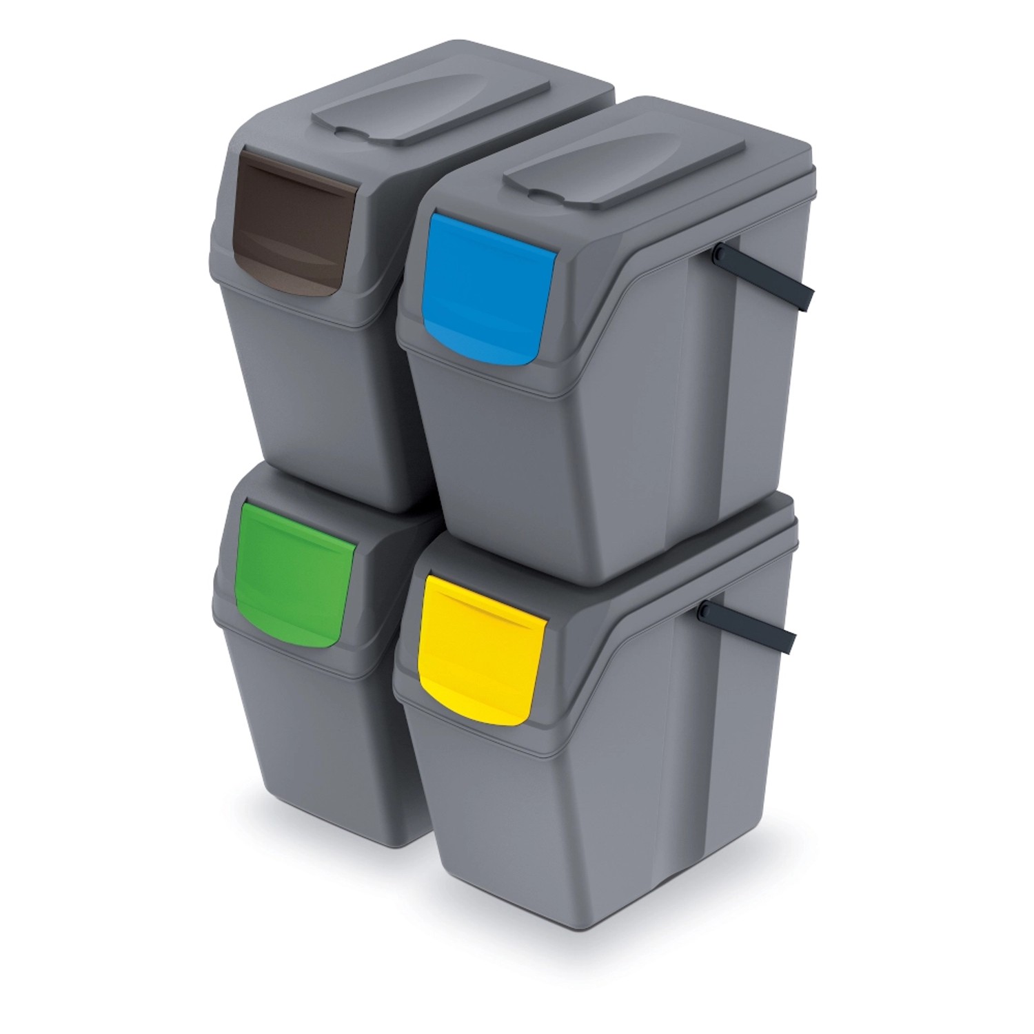 Kosz na śmieci SORTIBOX wąski 4x25 l mix