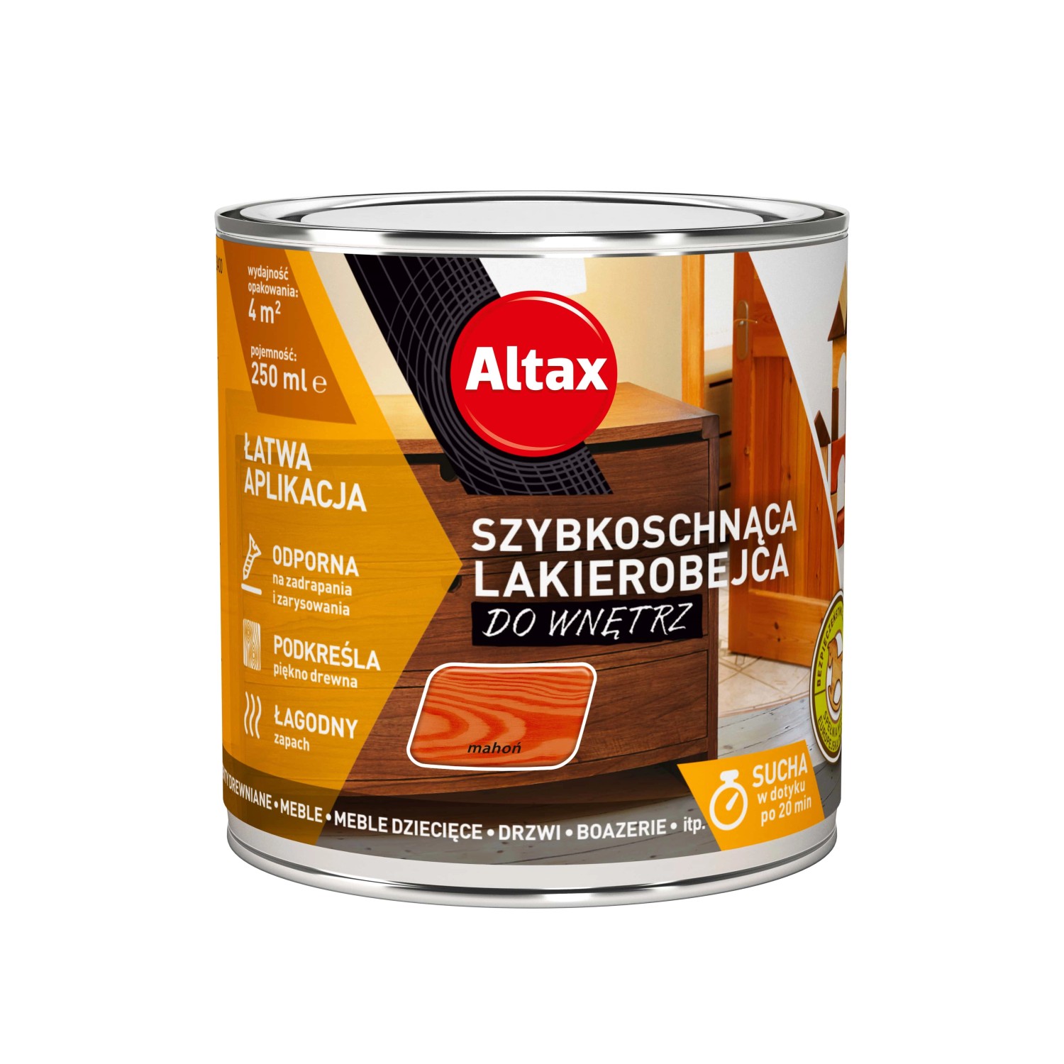 Altax Lakierobejca szybkoschnąca mahoń 250 ml