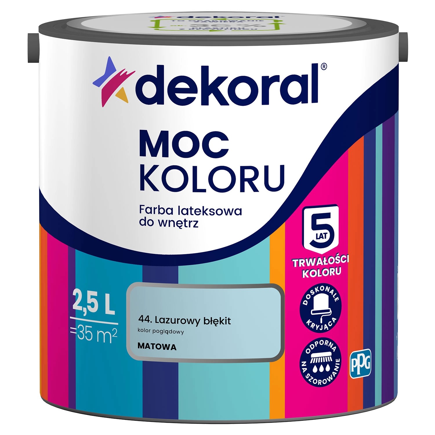 Farba Dekoral Moc Koloru lazurowy błękit 2,5 l