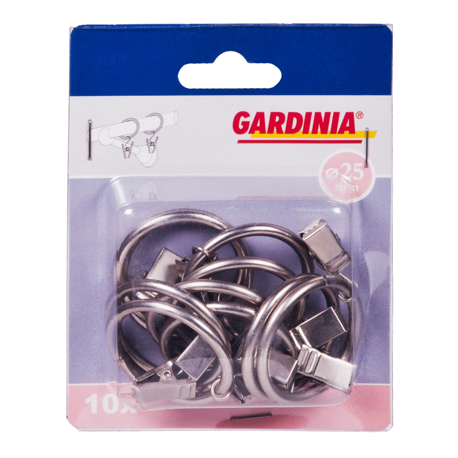Kółka z żabką do karnisza BAROK 25 mm satyna 10szt.