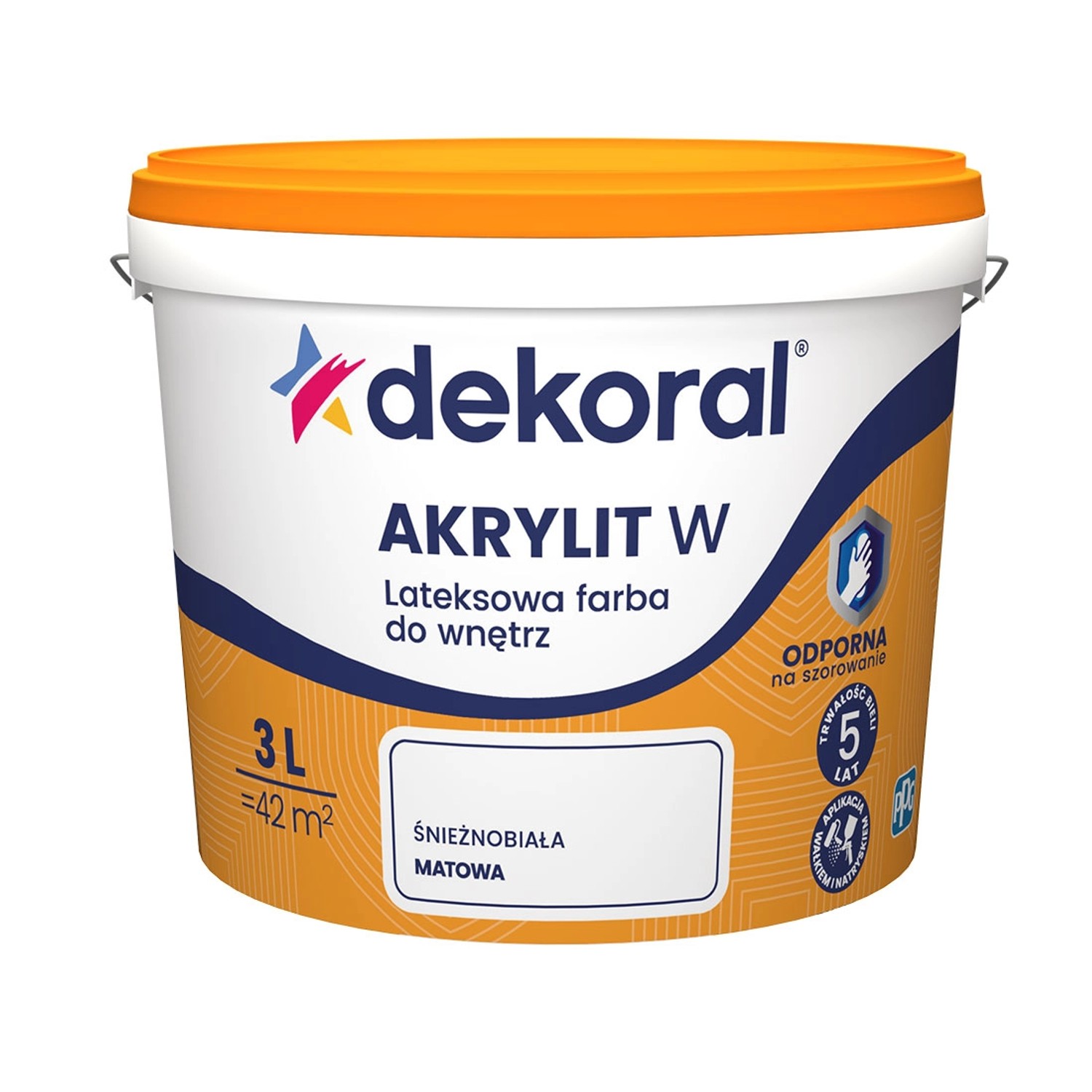 Farba Dekoral Akrylit W biała 3 l