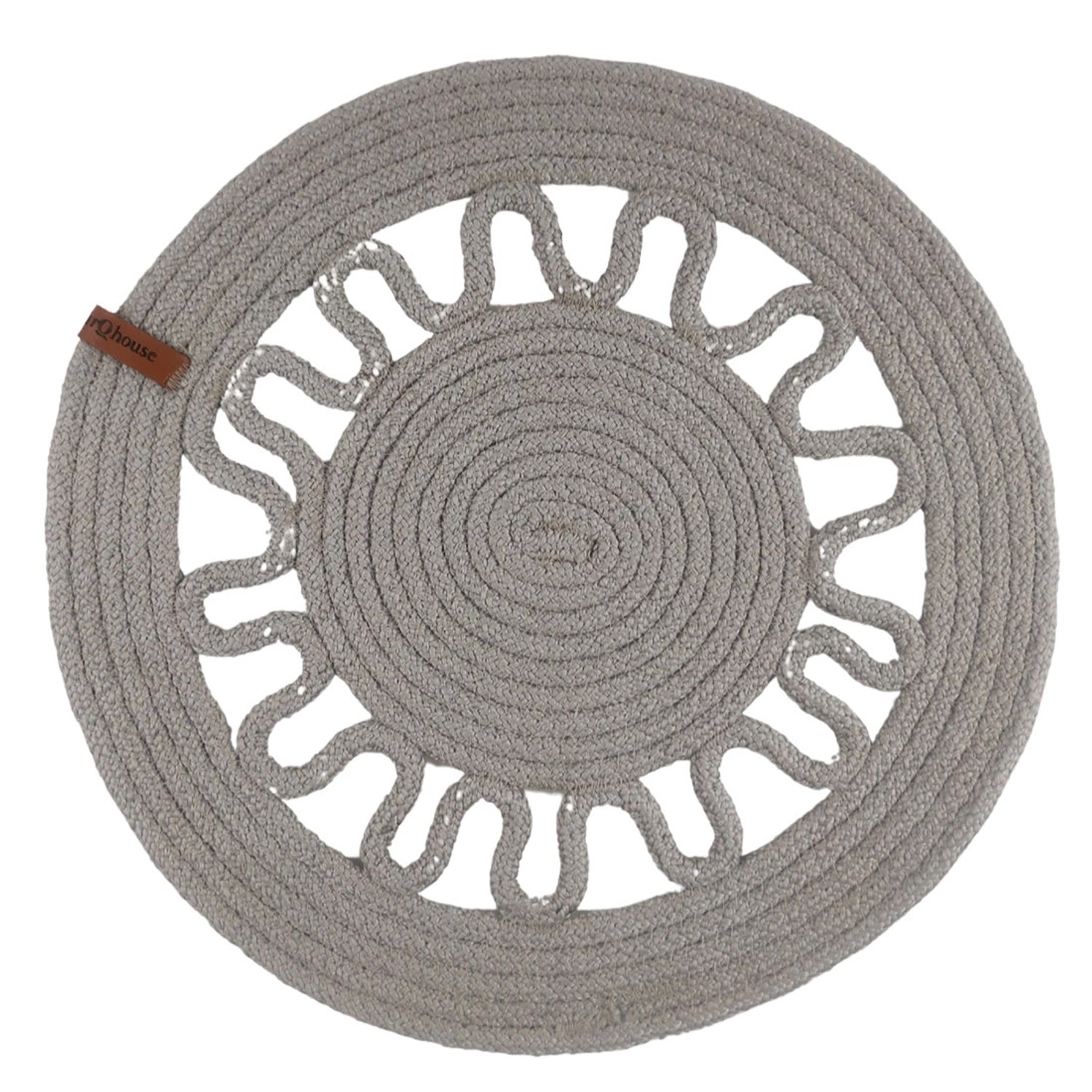 Podkładka na stół BOHO śr. 35 cm szara