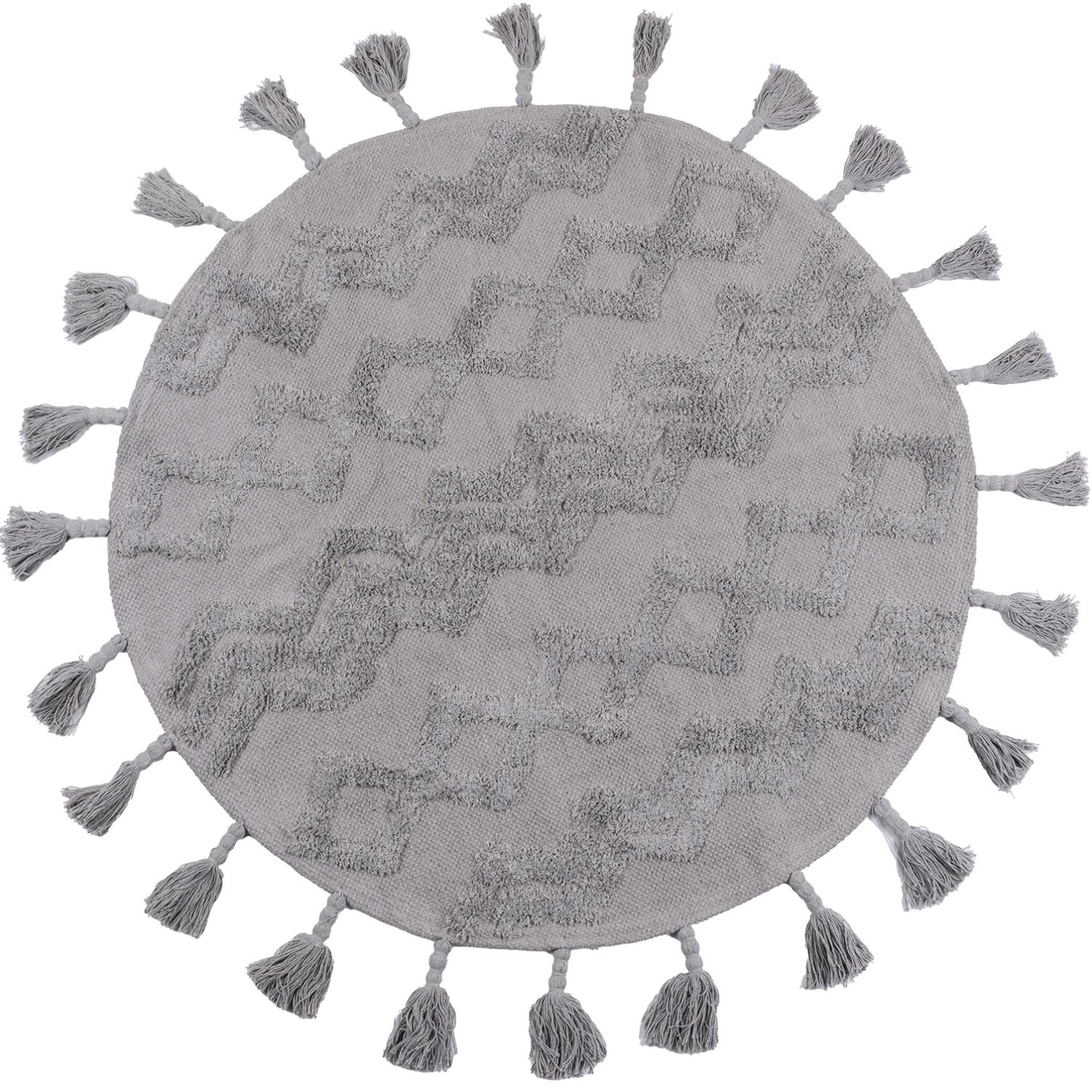 Dywan Bawełniany aztecki śr. 100 cm szary