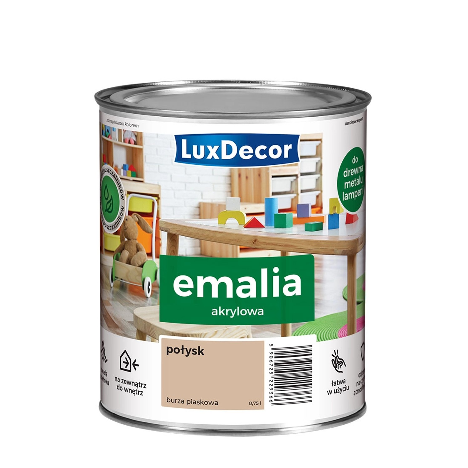 Emalia akrylowa LuxDecor burza piaskowa połysk 0,75L