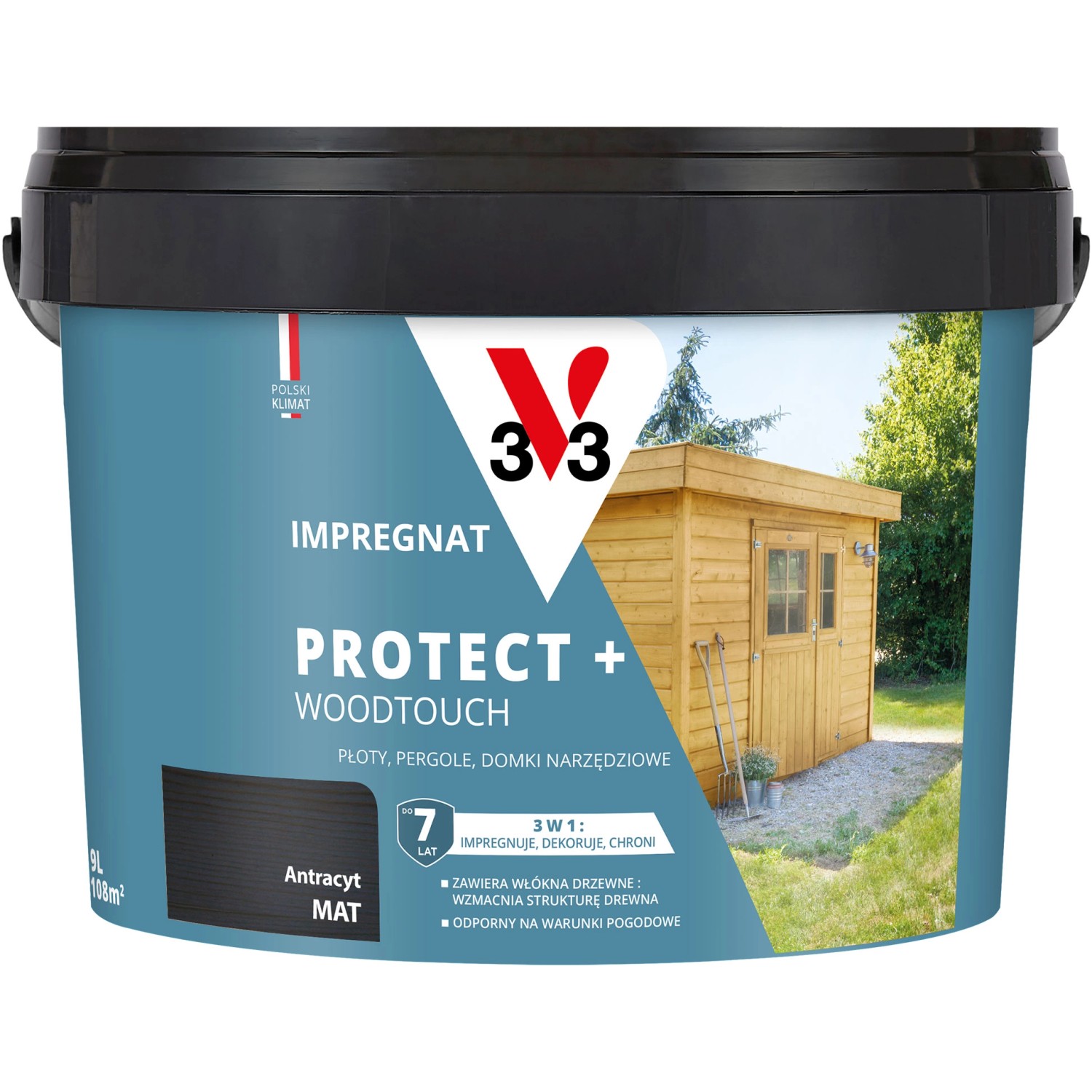 V33 Impregnat Protect+ antracyt 9L