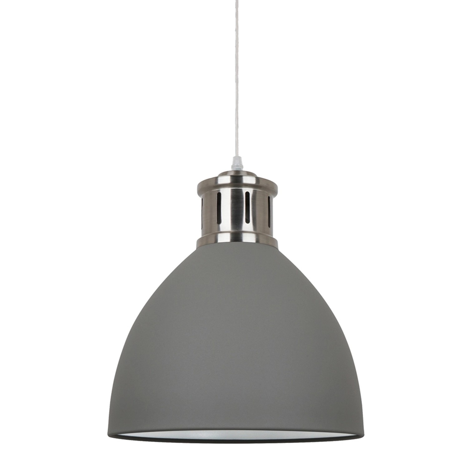 Italux Lampa wisząca LOLA nikiel szara 1x60W E27