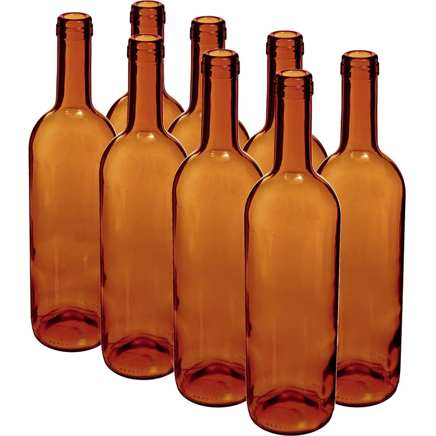 Butelka na wino brąz 8 szt. - 750 ml