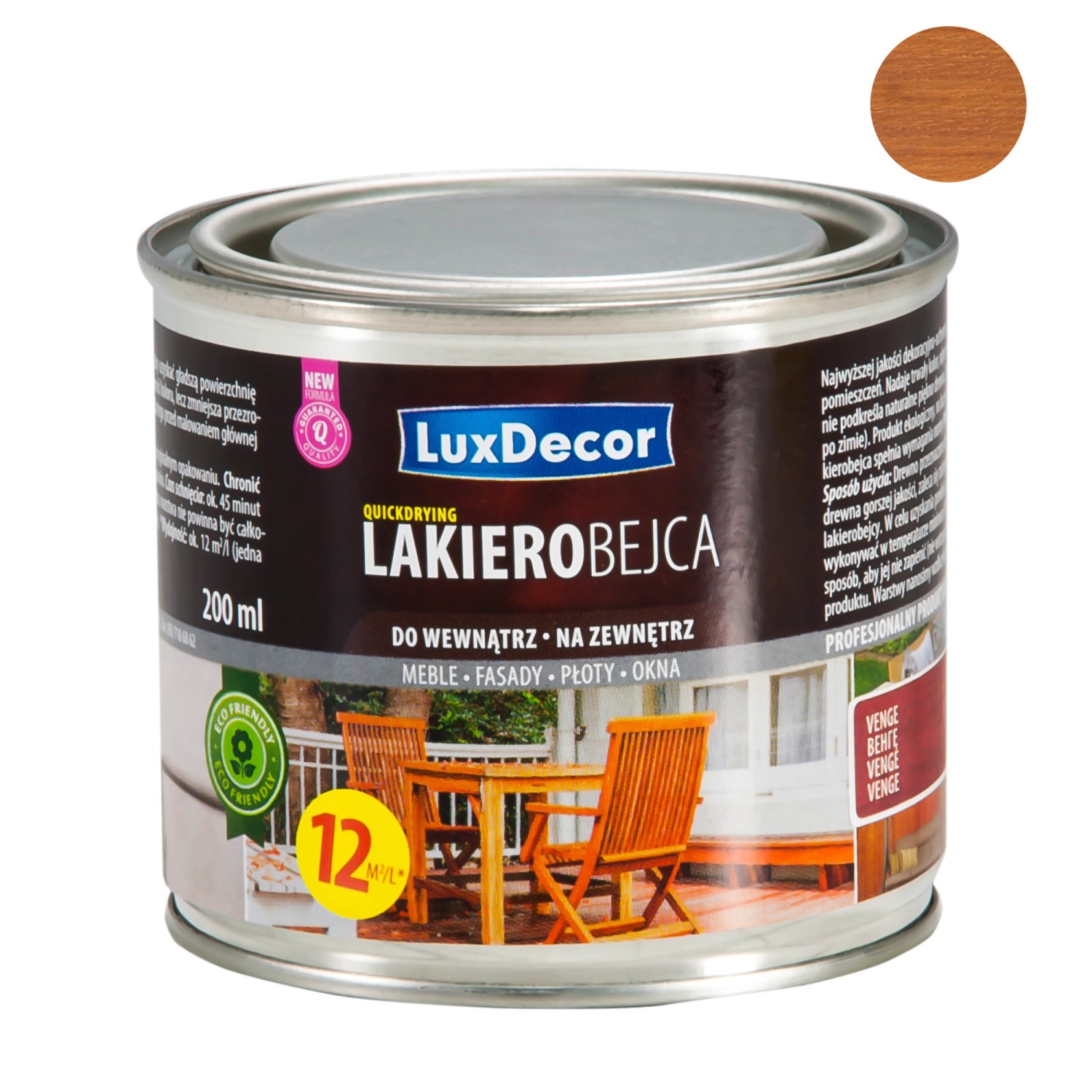 LuxDecor Lakierobejca do drewna dąb 200 ml