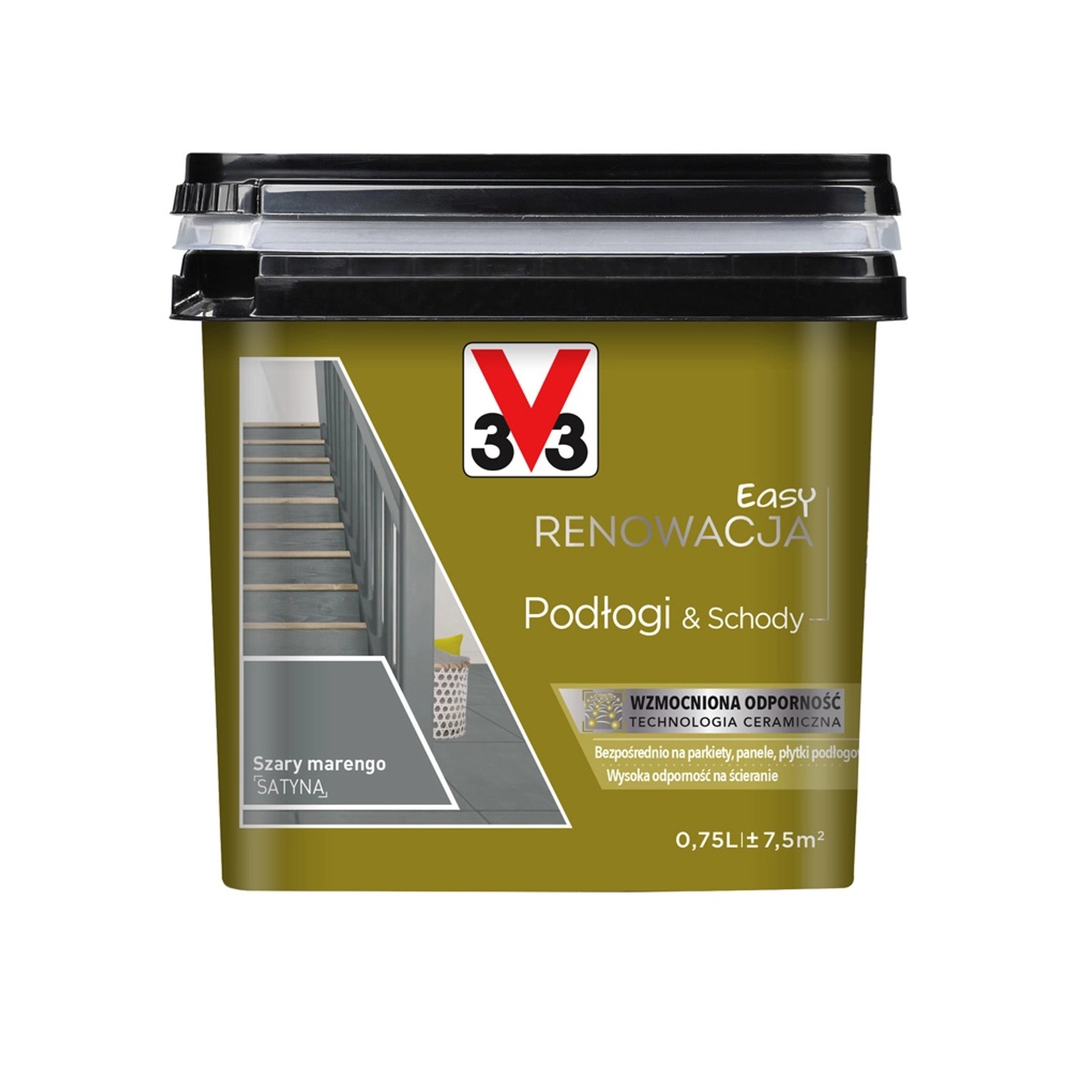 V33 Farba Easy Renowacja Podlogi i Schody szary marengo 750 ml