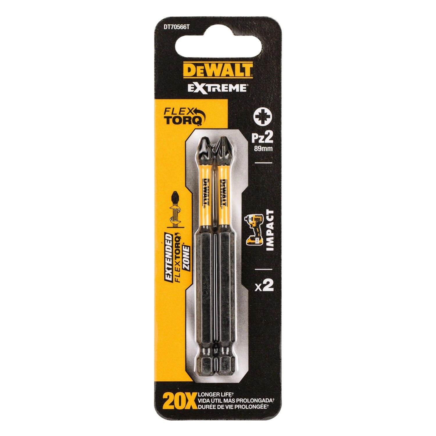 Dewalt Bity skrętne PZ2 89 mm - 2 szt.