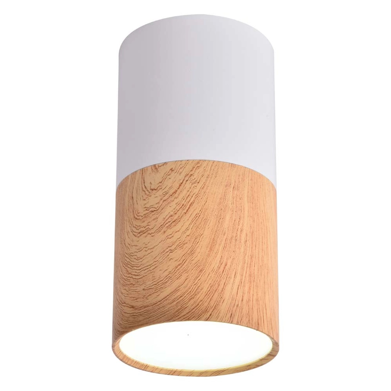 Candellux Oprawa natynkowa TUBA 12 śr. 5,8 cm drewno/biała 1xGU10