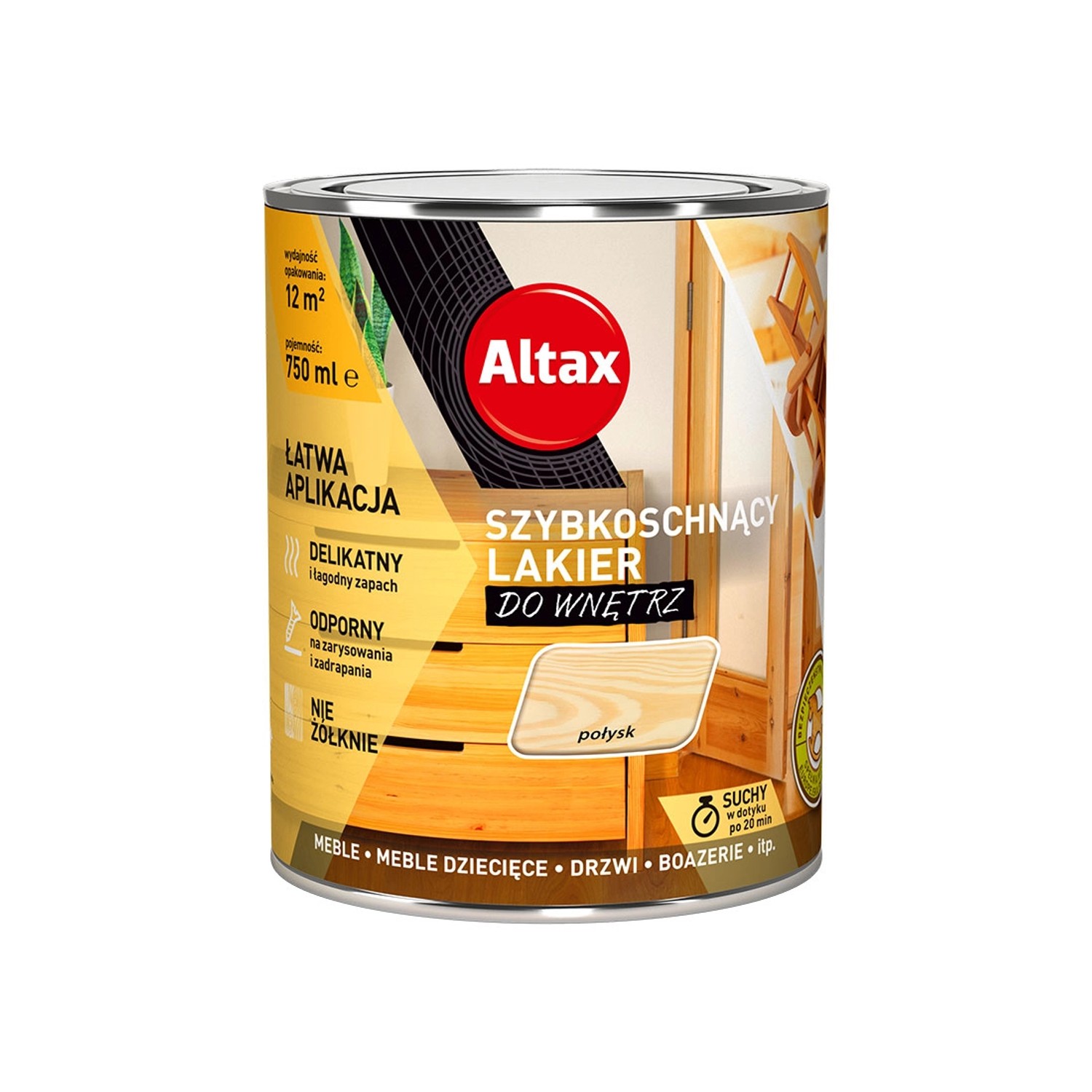 Altax Lakier szybkoschnący do drewna połysk - 0,75L