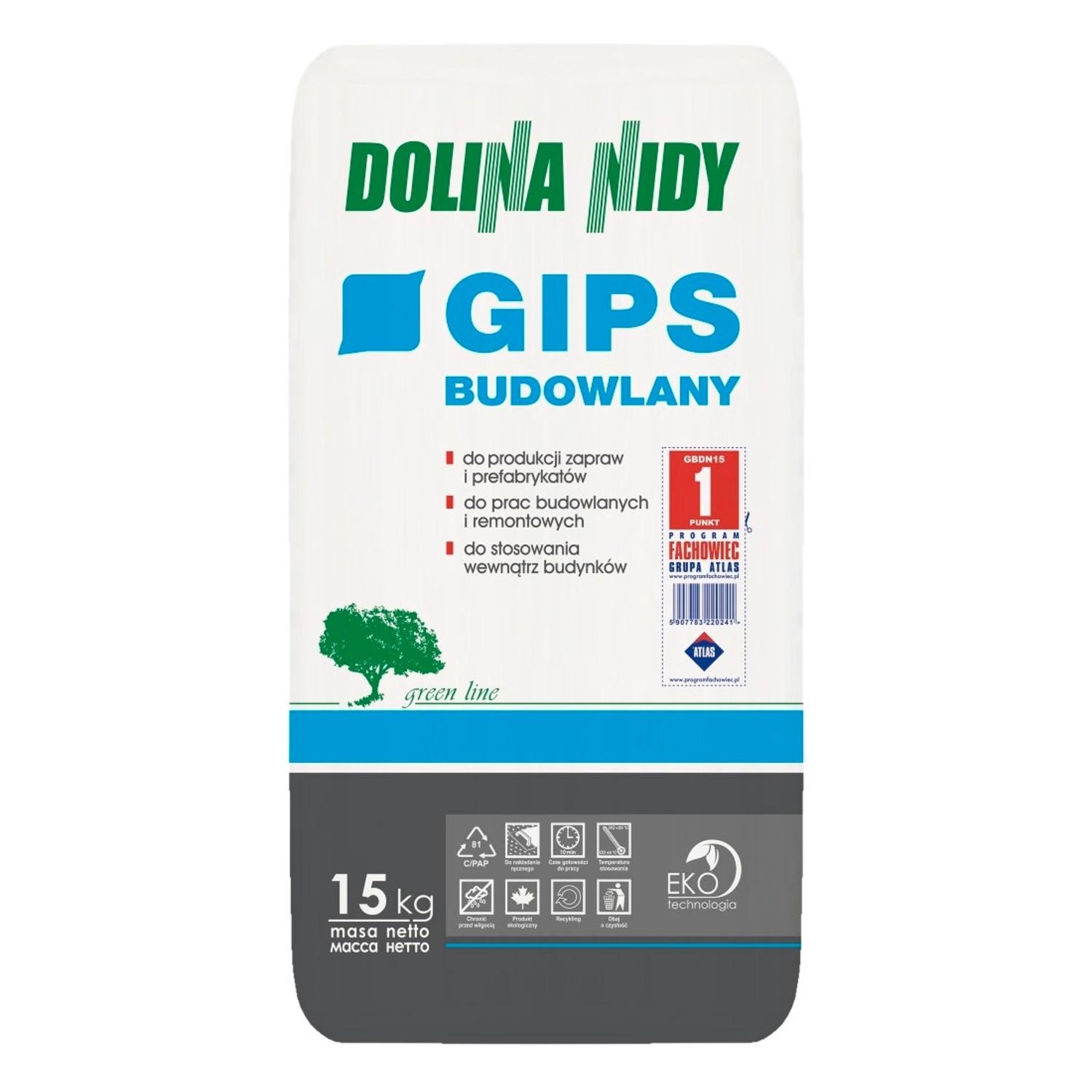Dolina Nidy Gips Budowlany 15 kg