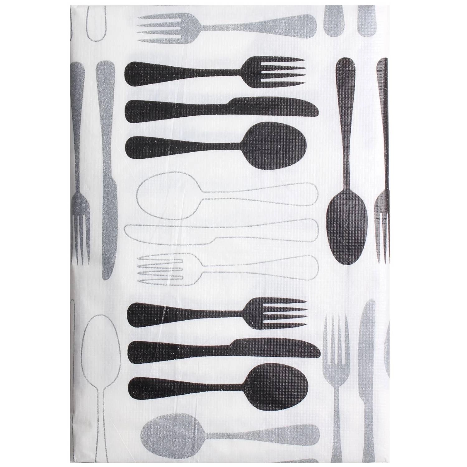 Obrus piknikowy FORK 150 x 180 cm biało-czarny