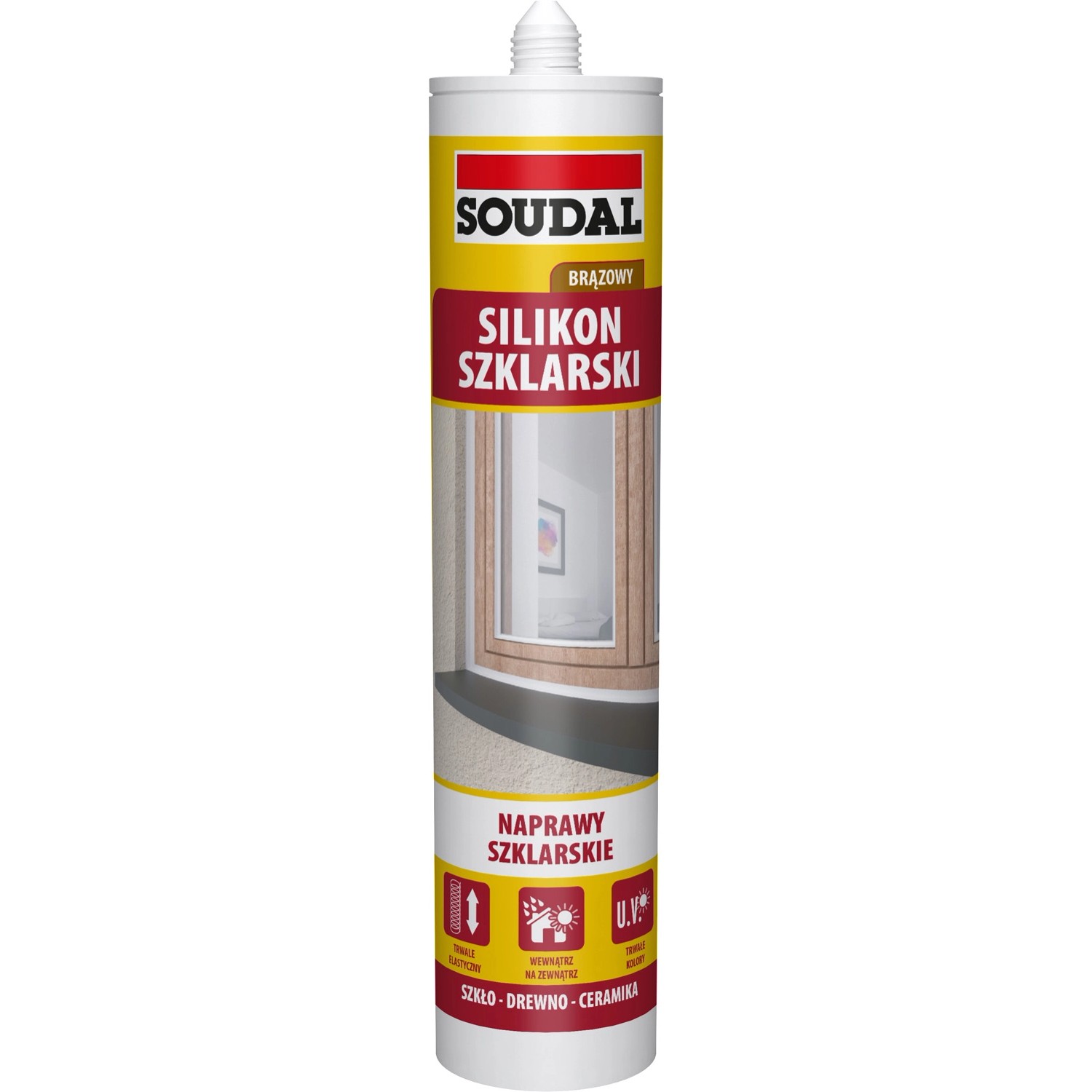 Soudal Silikon szklarski 280 ml brązowy