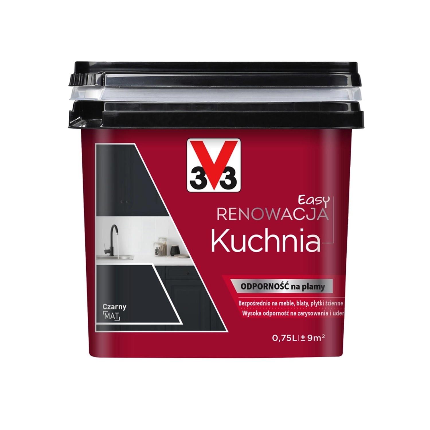 V33 Farba Easy Renowacja Kuchnia czarny mat 750 ml