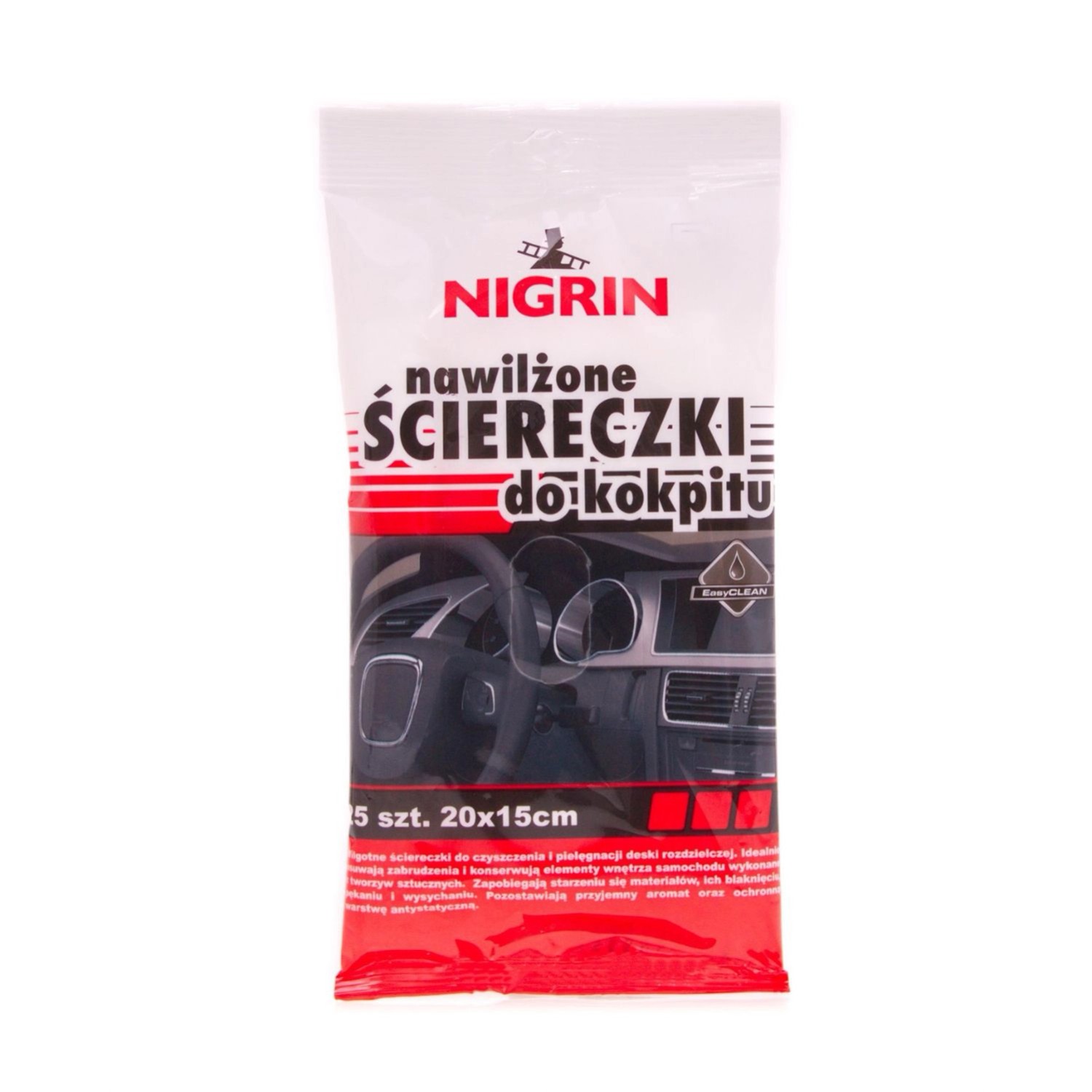 Nigrin Ściereczki nawilżone do cockpitu 20 sztuk