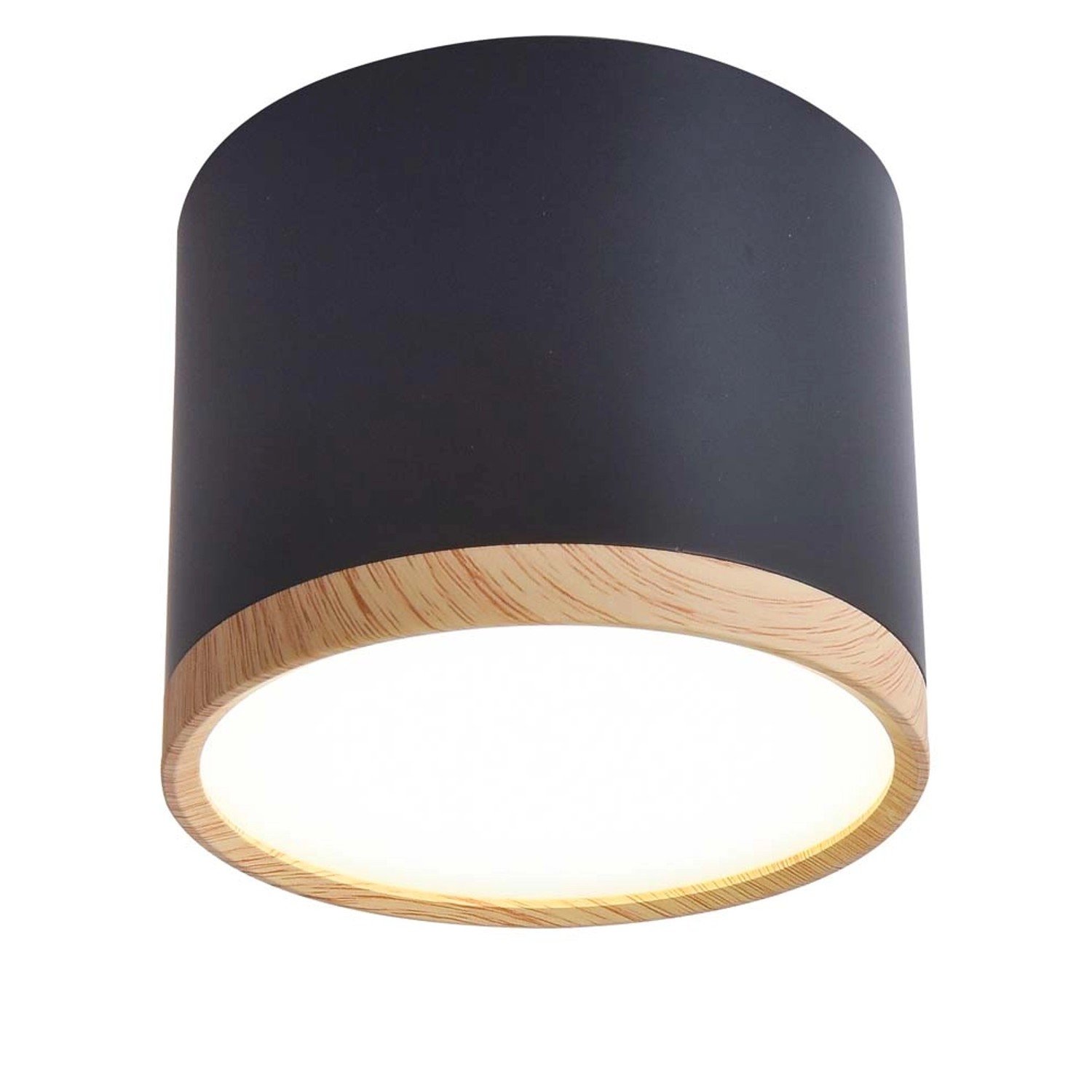Candellux Oprawa LED natynkowa śr. 8,8 cm drewno/czarna 9W 650 lm 4000K