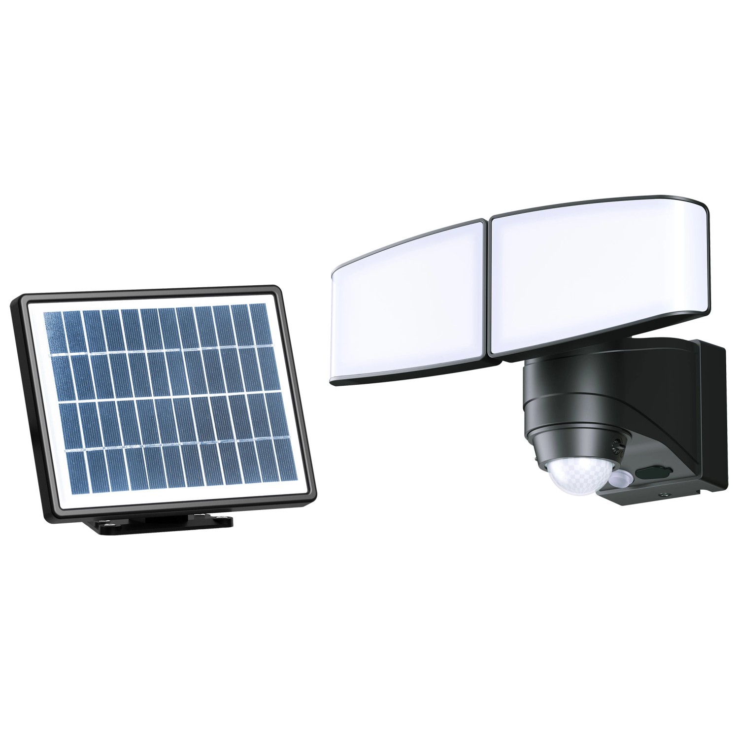 Düwi Reflektor solarny Cura 10W 6500K 700lm IP44 sensor PIR 5m czarny