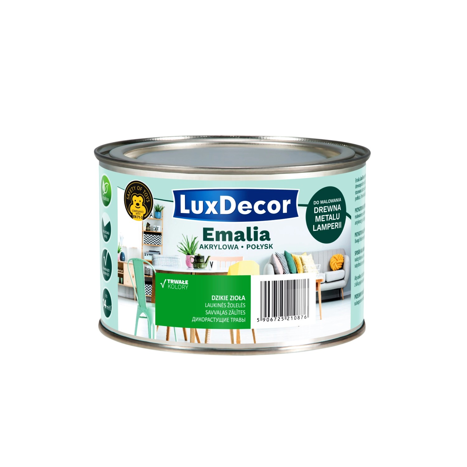 LuxDecor Emalia akrylowa do drewna i metalu połysk dzikie zioła 400 ml
