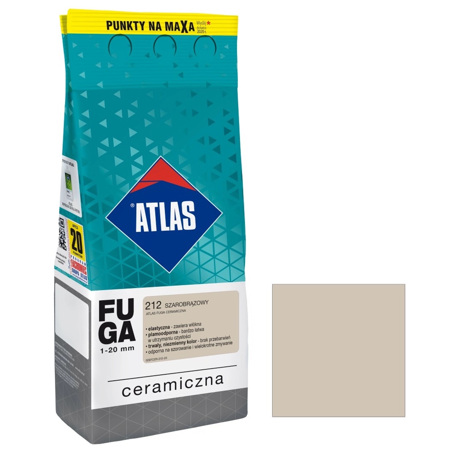 Atlas Fuga ceramiczna 212 szarobrązowy 2 kg
