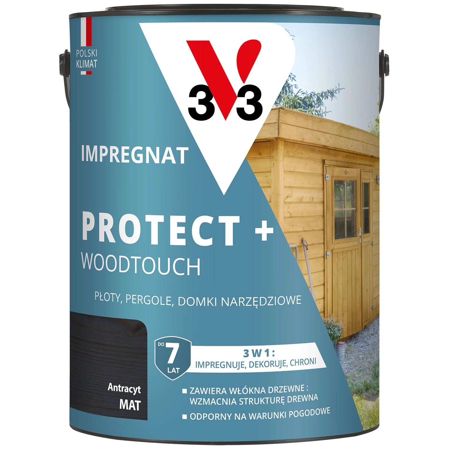 V33 Impregnat Protect+ antracyt 4,5L