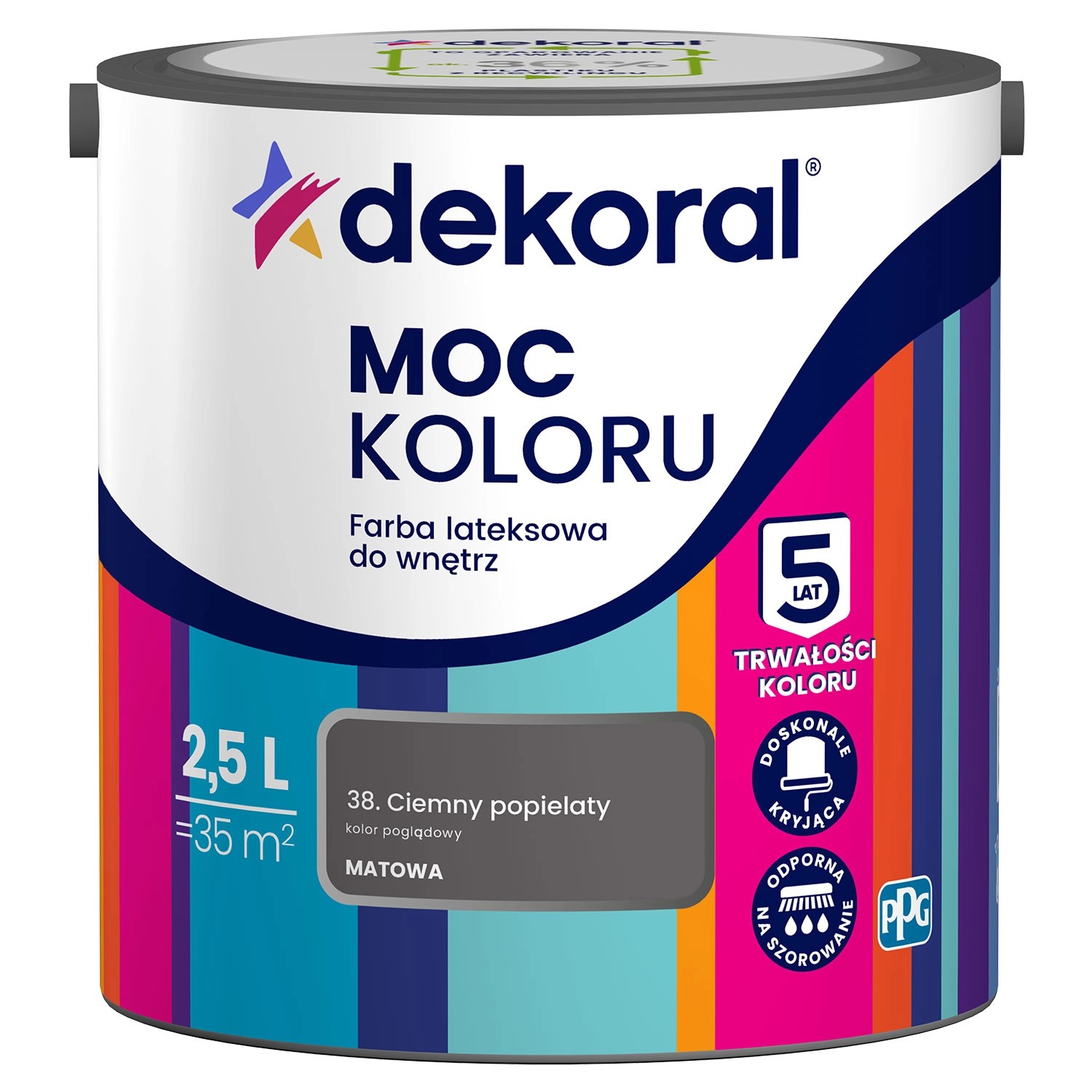 Farba Dekoral Moc Koloru ciemny popielaty 2,5 l