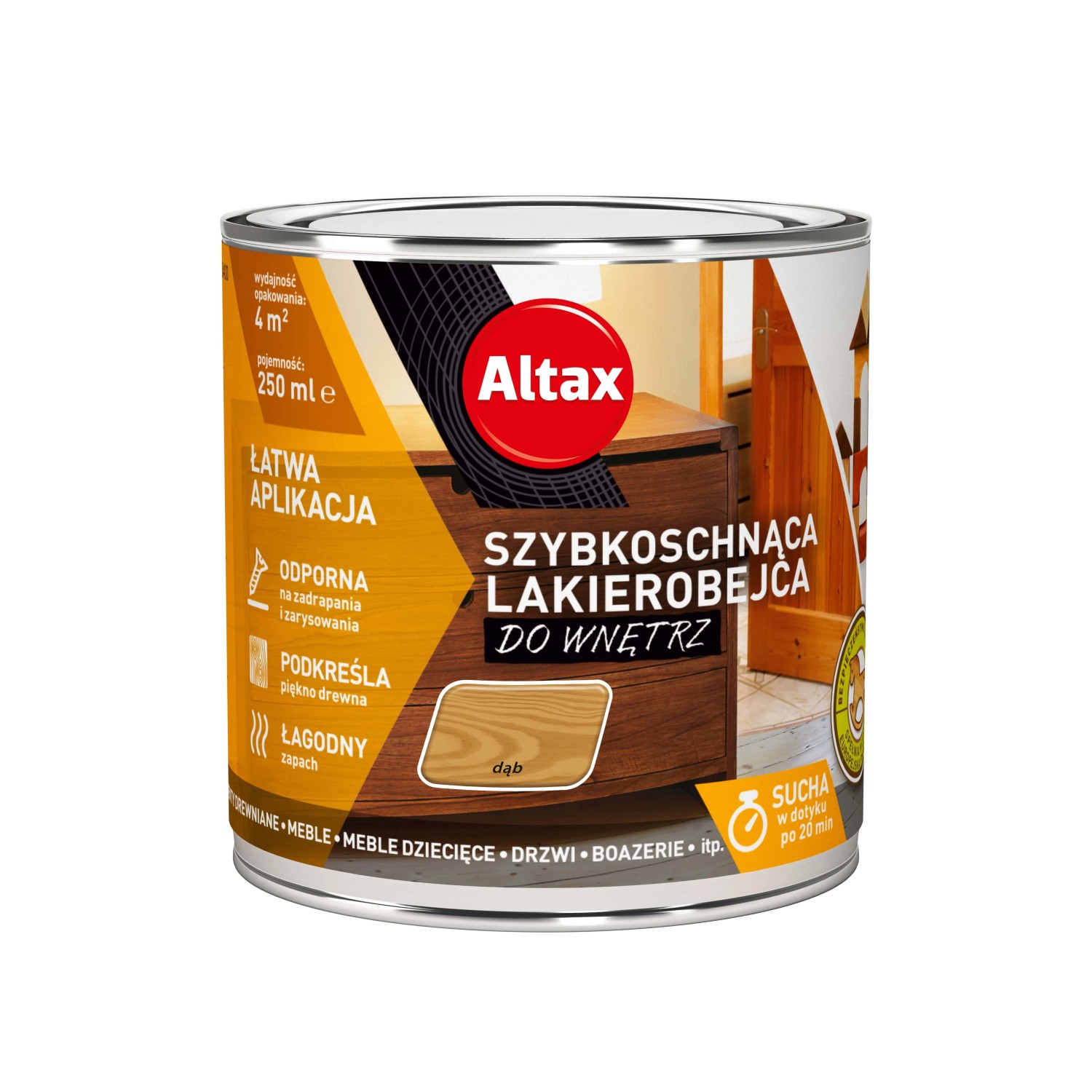 Altax Lakierobejca szybkoschnąca dąb 250 ml