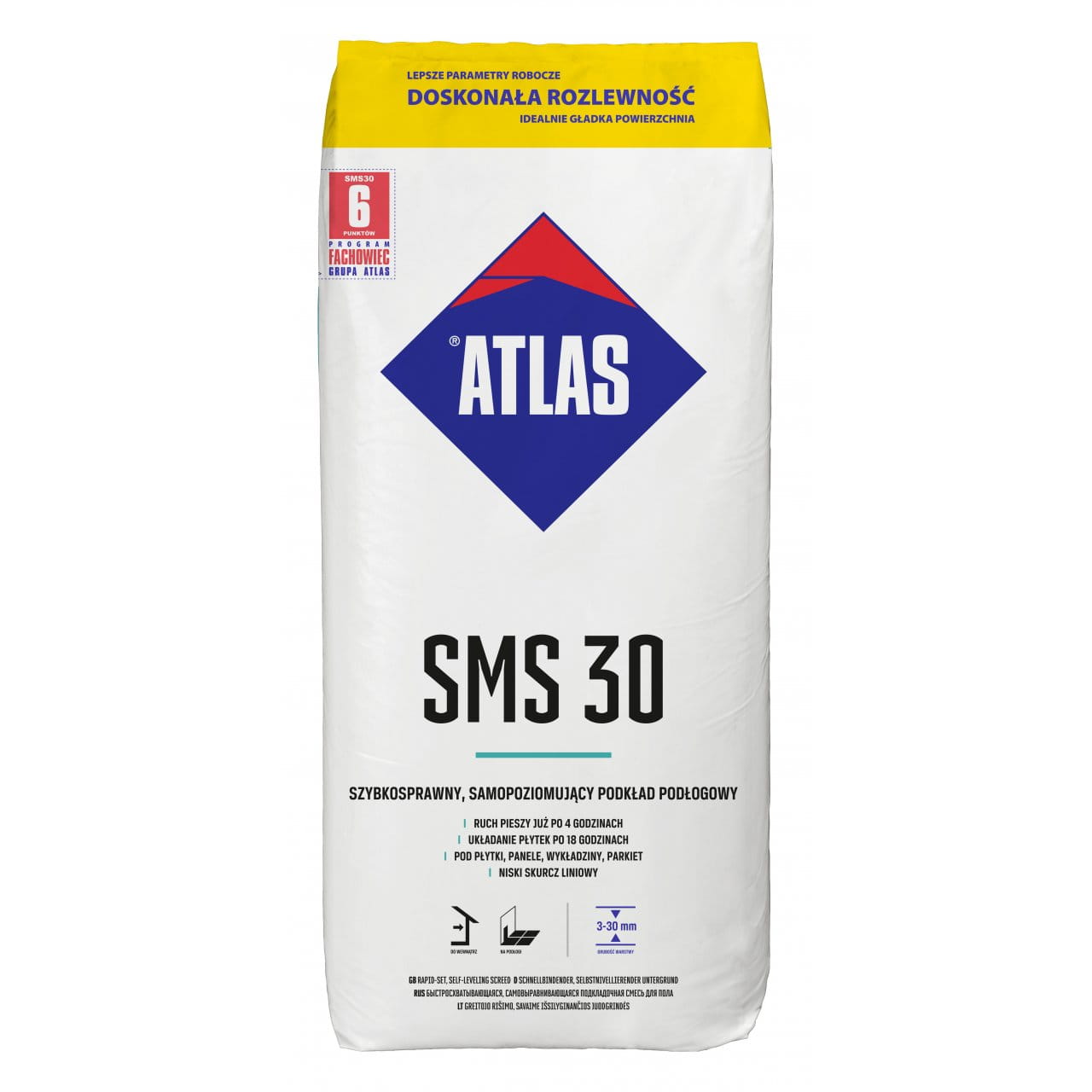 ATLAS SMS 30 25KG WYLEWKA SAMOPOZIOMUJĄCA PODKŁAD