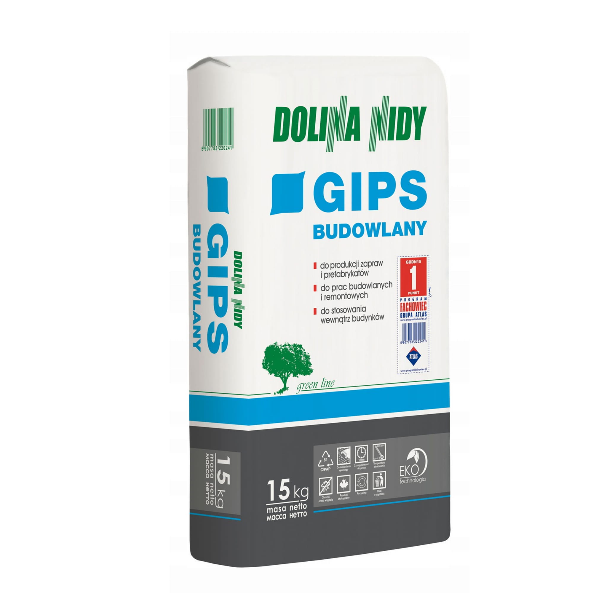 DOLINA NIDY GIPS BUDOWLANY SZYBKOSCHNĄCY 15KG