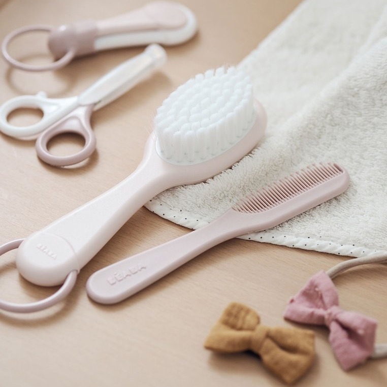 Beaba, Szczoteczka do włosów i grzebień Old Pink