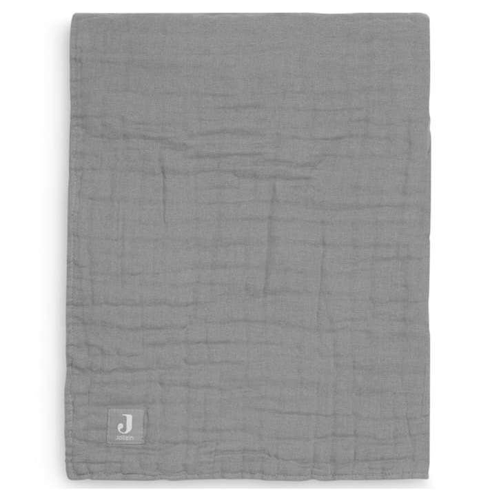 Jollein kocyk do wózka fotelika i kołyski muślinowy 100x75 cm Storm Grey BBTB