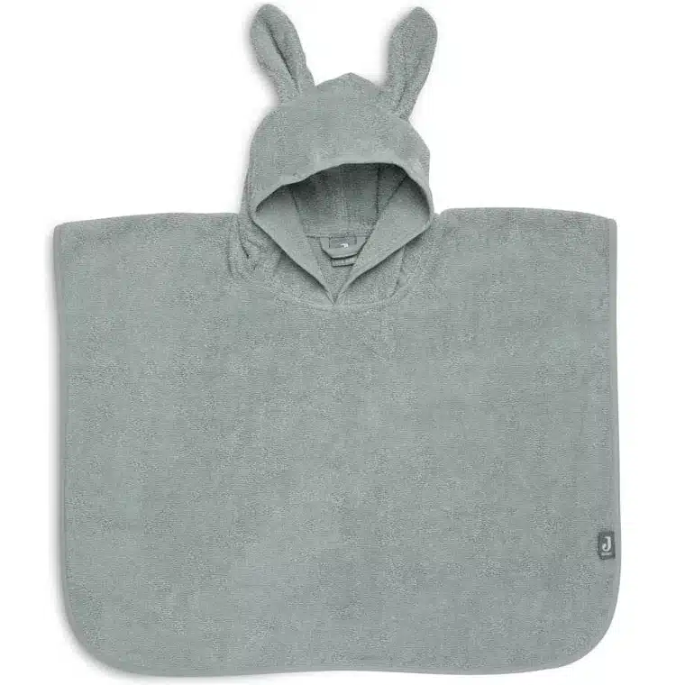 Poncho kąpielowe RABBIT z kapturem 65 x 62 cm ASH GREEN Jollein BBTB
