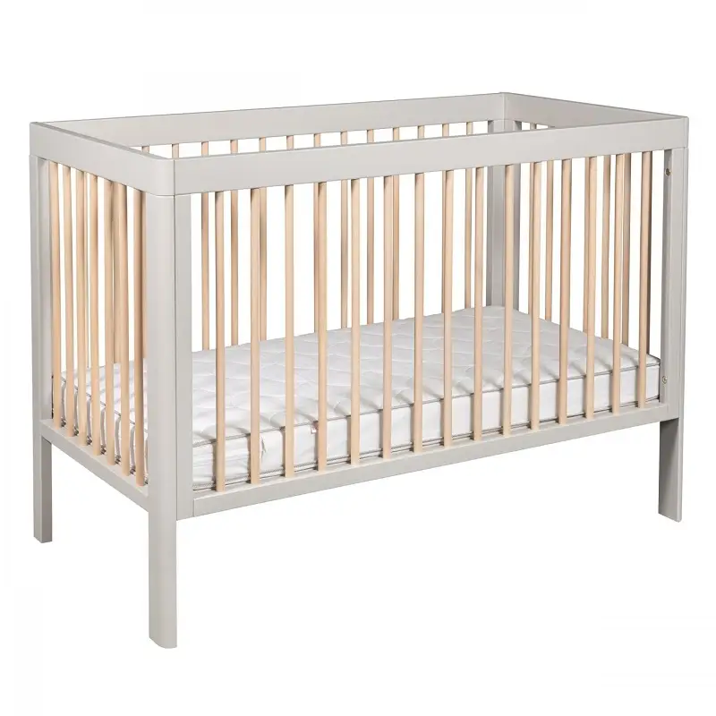 ŁÓŻECZKO LUKAS DUO 120×60 SOFT GREY/NATURAL WAX LB