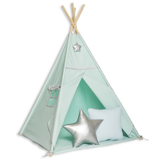 Namiot Tipi + Mata + Poduszki Silver Mint - wariant do wyboru FM - Tipi + mata