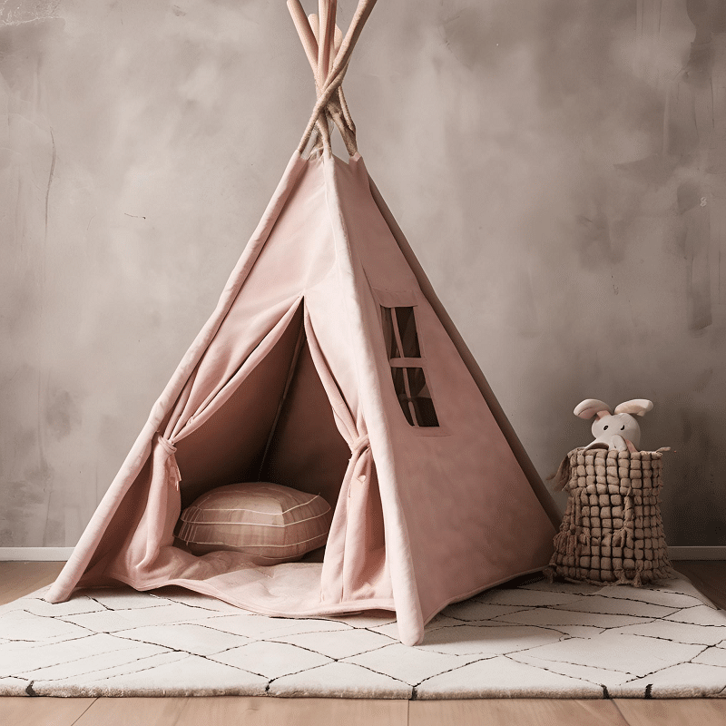 Namiot tipi brudny róż + mata