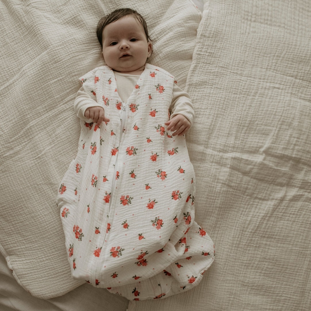 Śpiworek do spania muślinowy Newbie Roses
