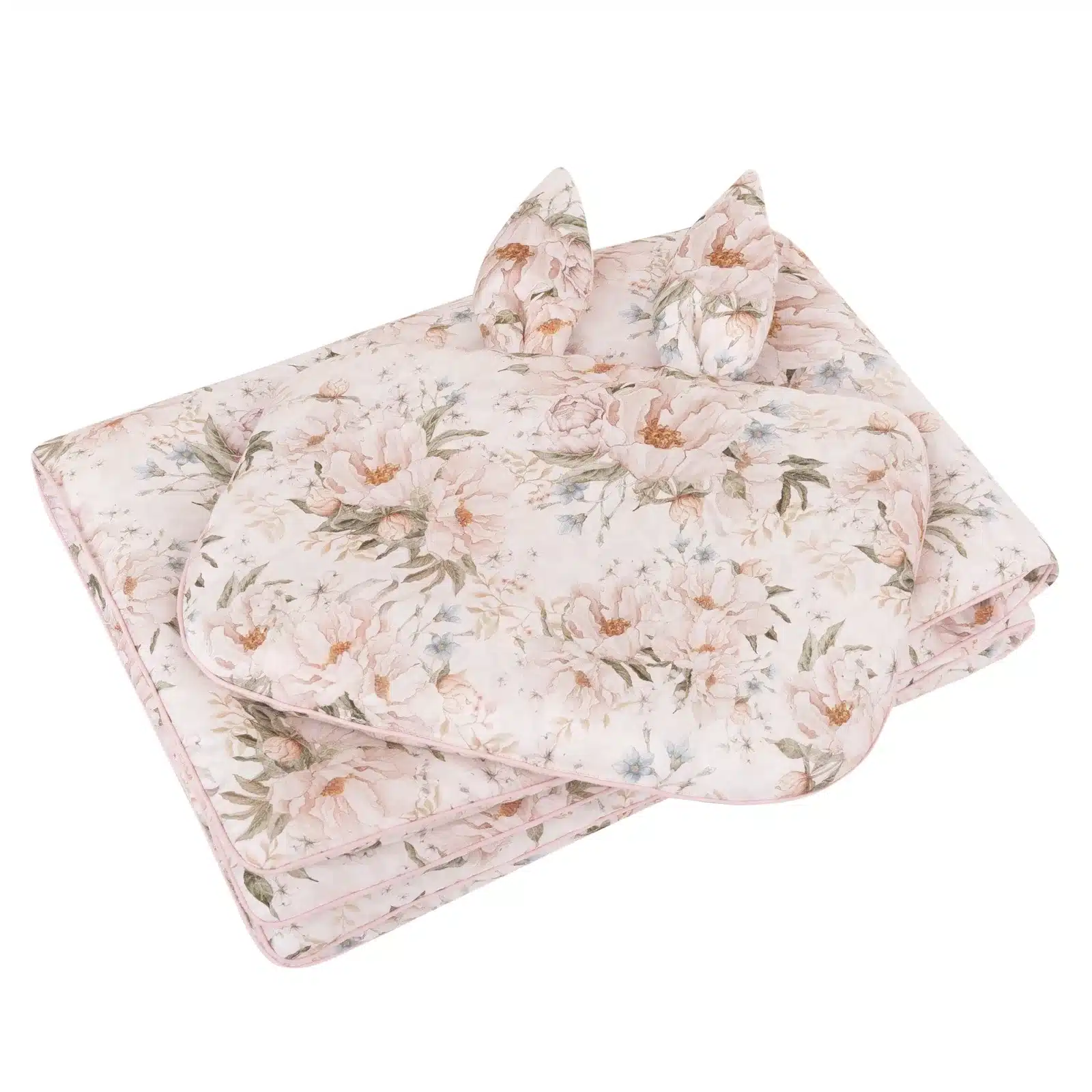 Pościel bambusowa z wypełnieniem "S" Z USZAMI Peonie Cream SM