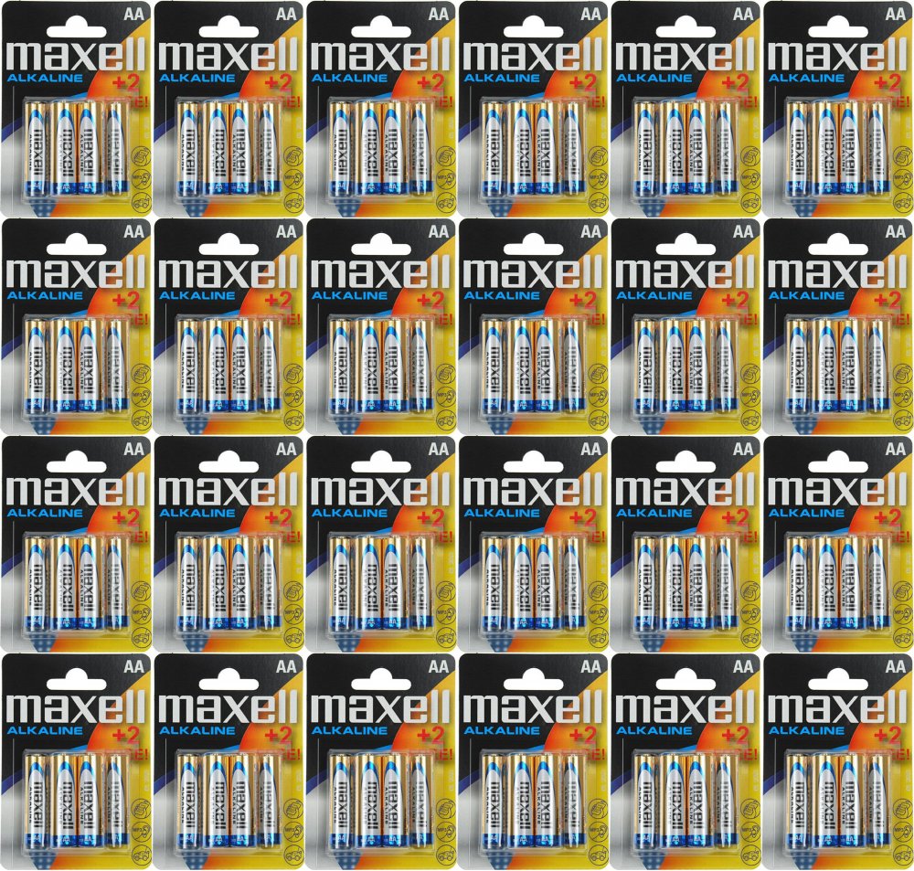 24x Bateria alkaliczna Maxell, AA, 6 sztuk (4+2)