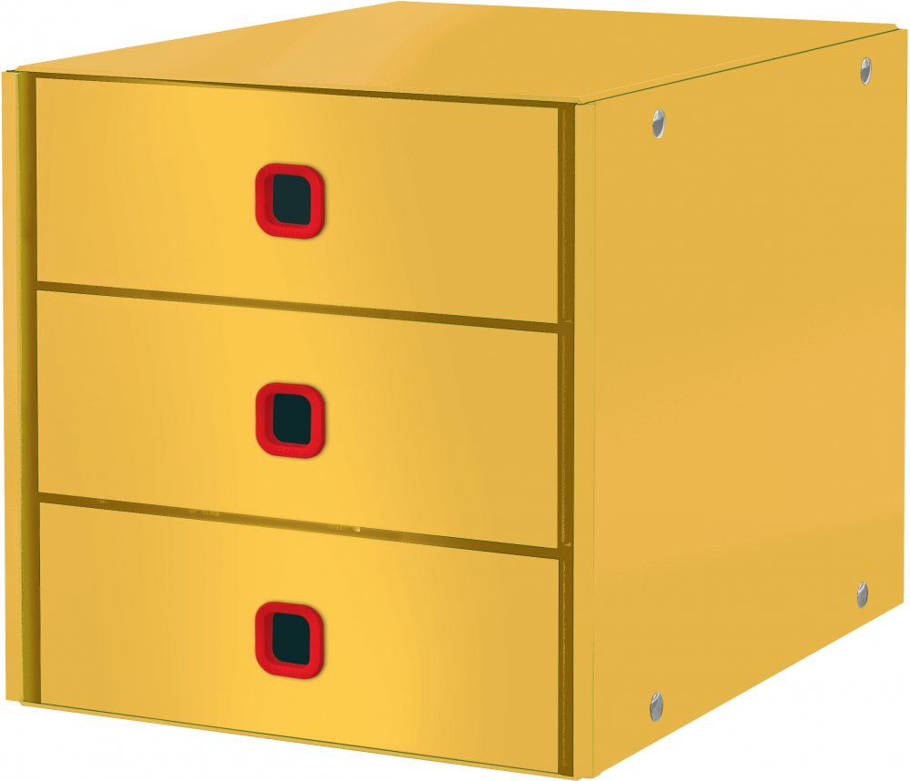 Pojemnik Leitz Click&Store Cosy, z 3 szufladami, do dokumentów, A4, żółty