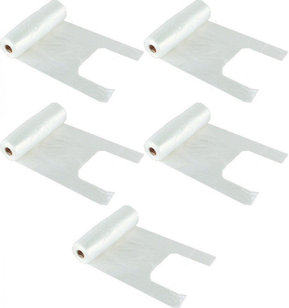 5x Reklamówki plastikowe Sarantis, na rolce, 190 sztuk, bezbarwny